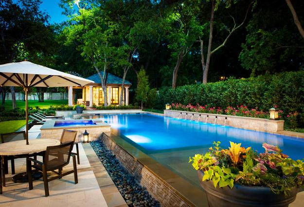 Pool Landscape Design
 Negative Edge Pool Designs and Spillover Waterfalls