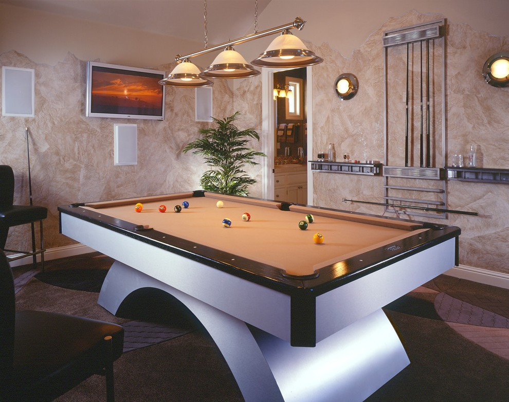 Pool Table In Living Room
 contemporary pool table living room traditional with blue