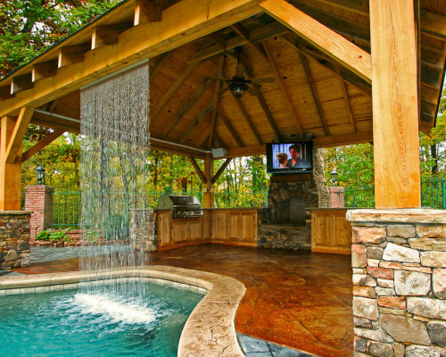 Pool With Outdoor Kitchen
 Outdoor Kitchens Mid State Pools