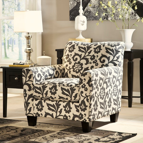 Printed Living Room Chairs
 Signature Design by Ashley Levon Charcoal Floral Print