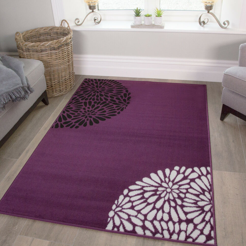 Purple Rugs For Living Room
 Small Purple Aubergine Modern Rugs Quality Soft