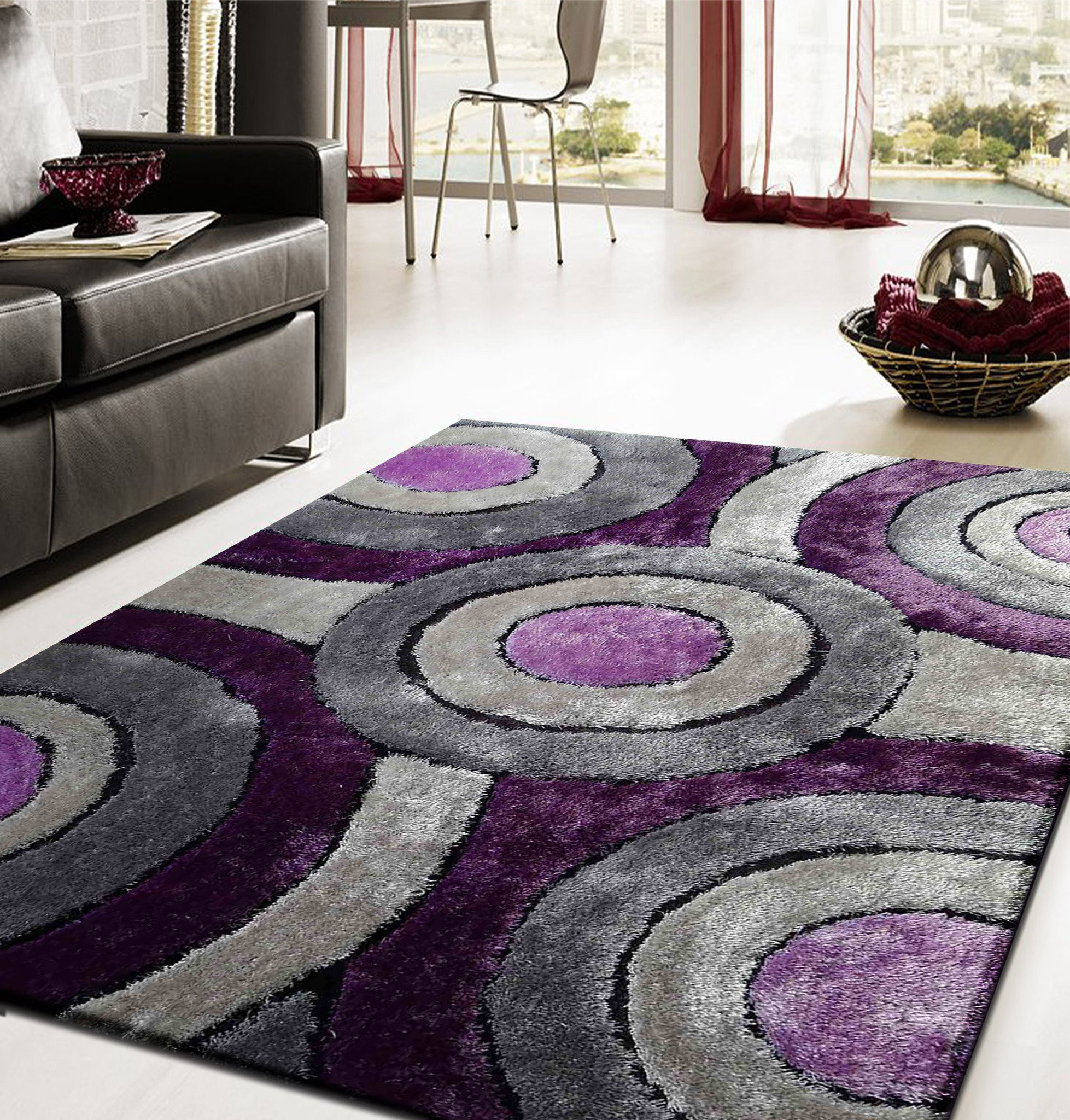 Purple Rugs For Living Room
 2 Piece Set