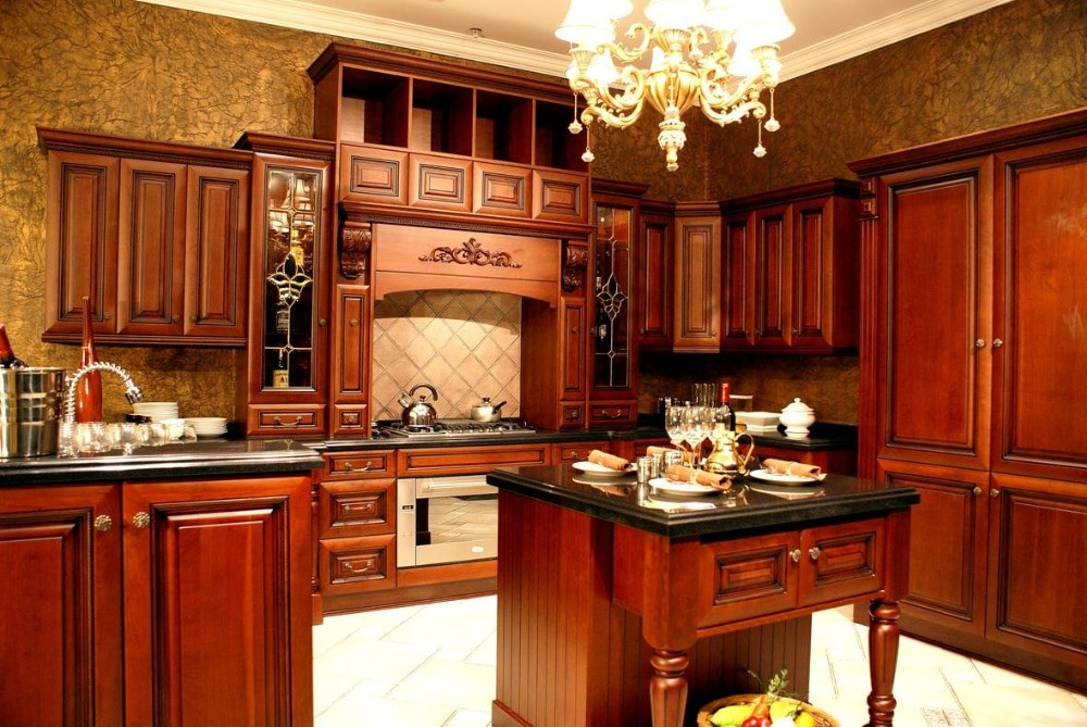 Ready To Assemble Kitchen Cabinets
 Ready to assemble red cherry kitchen cabinets K007 in