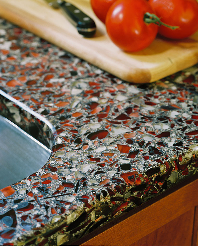 Recycled Glass Kitchen Countertops
 The Pros & Cons of Glass Countertops