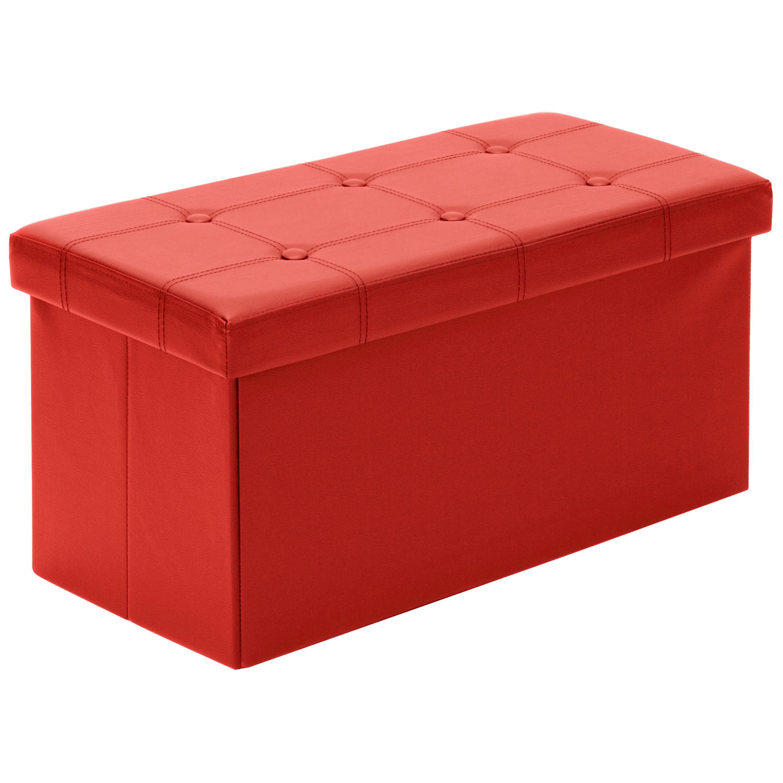 Red Storage Bench
 Best Choice Products Leather Folding Storage Ottoman
