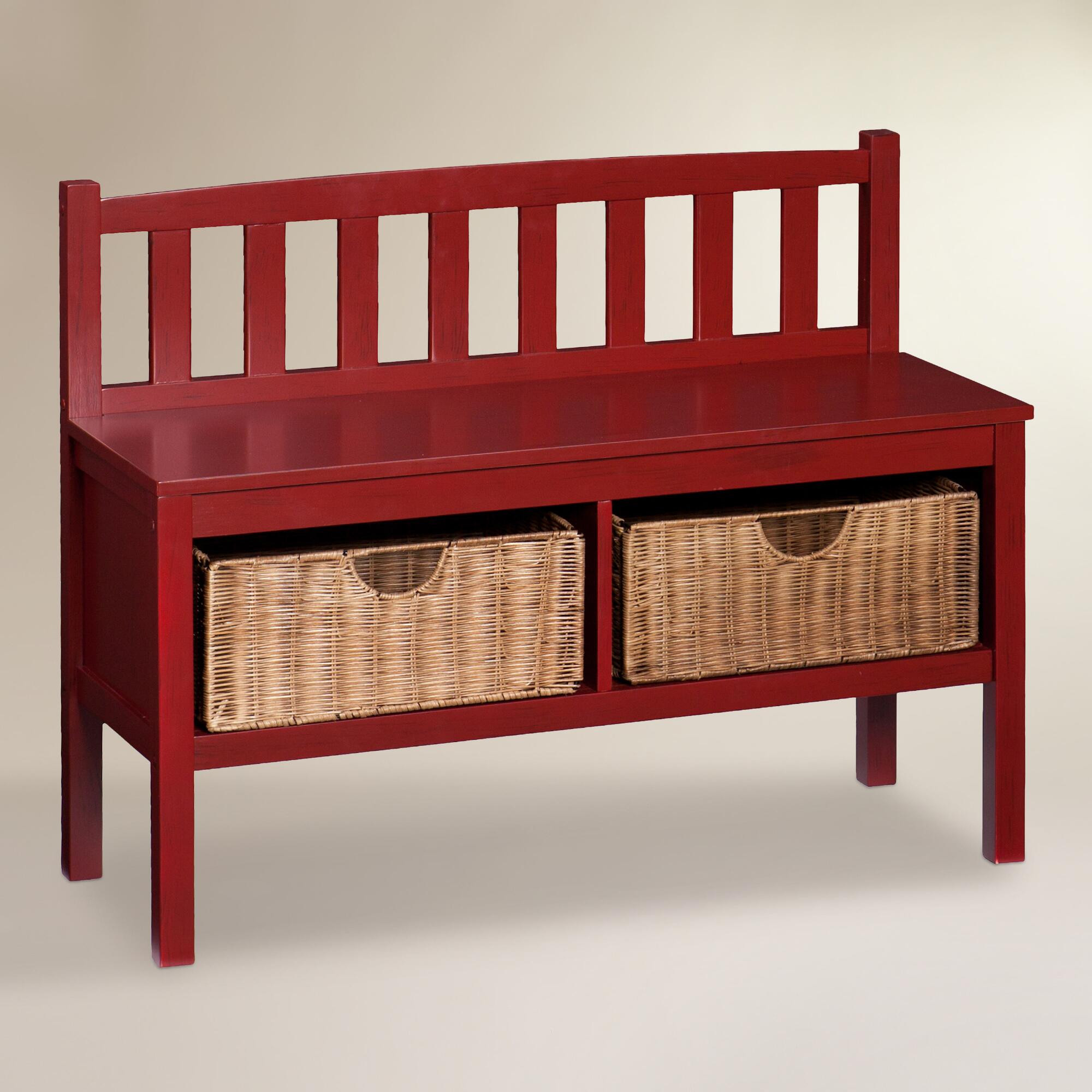 Red Storage Bench
 Red Wood Oakdale Storage Bench