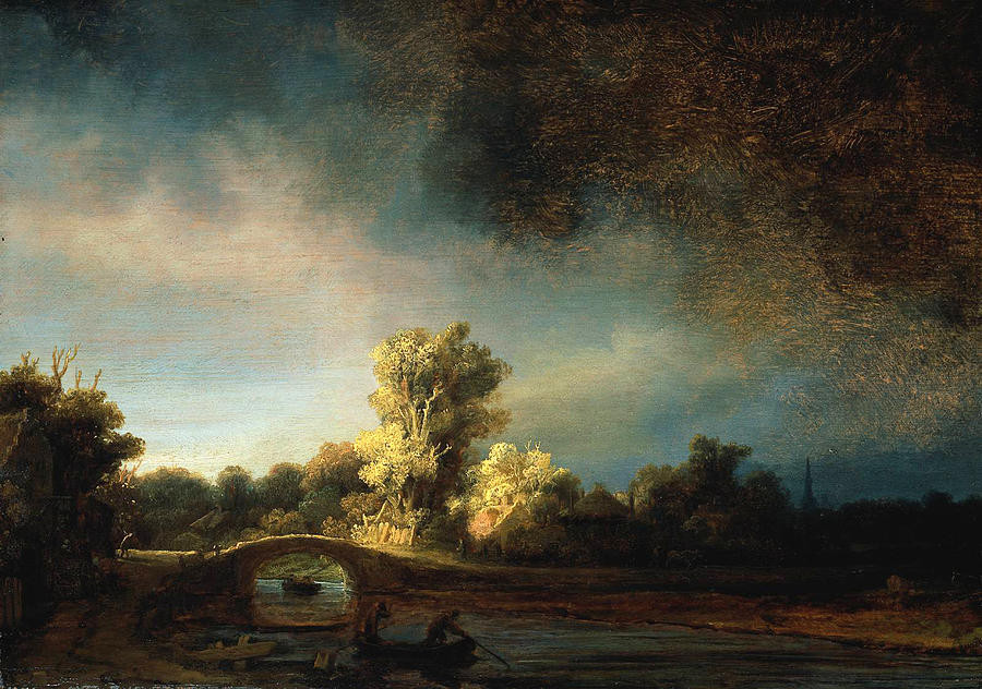 Rembrandt Landscape Paintings
 Rembrandt Landscape Paintings The Stone Bridge Painting