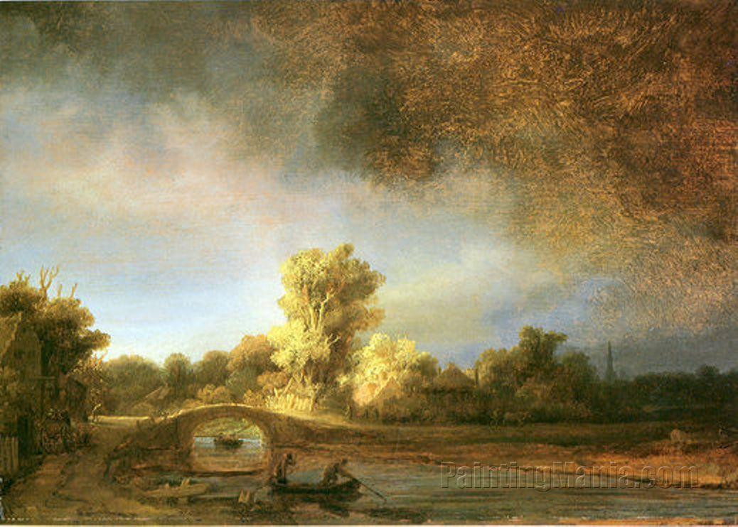 Rembrandt Landscape Paintings
 Landscape with Stone Bridge Rembrandt van Rijn Paintings