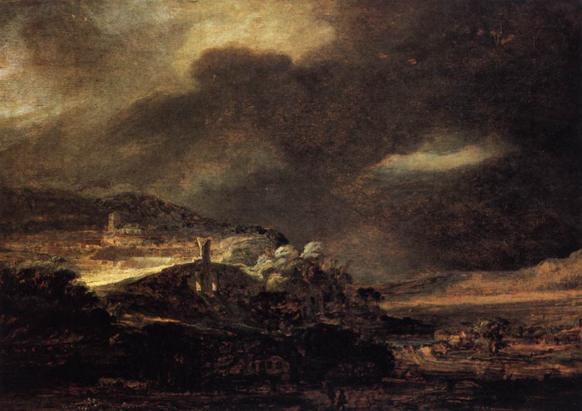 Rembrandt Landscape Paintings
 Stormy Landscape by REMBRANDT Harmenszoon van Rijn