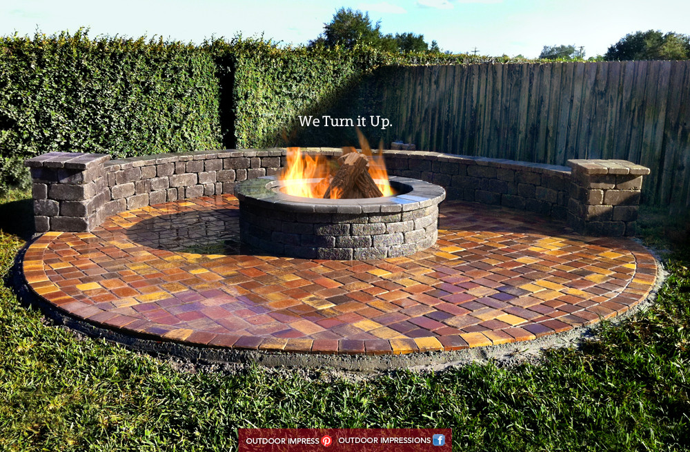 Rock Patio With Fire Pit
 patio