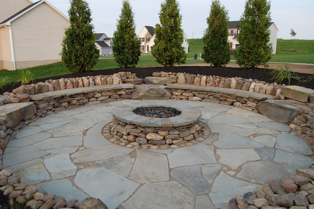 Rock Patio With Fire Pit
 Natural Stone Outdoor Fire Pit Traditional Patio New