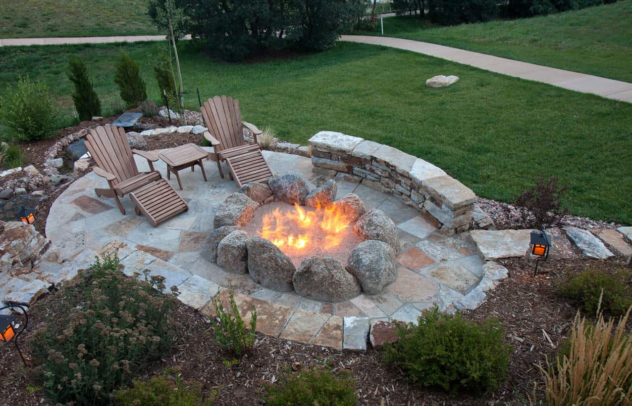 Rock Patio With Fire Pit
 44 Outdoor Fire Pit Seating Ideas s