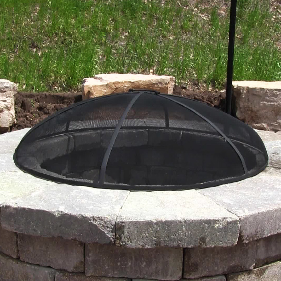 Round Firepit Cover
 Sunnydaze Outdoor Fire Pit Spark Screen Cover Round Heavy