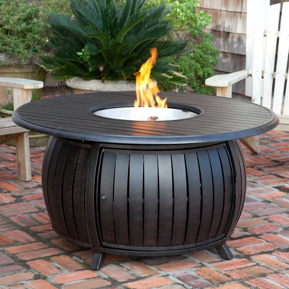 Round Firepit Cover
 Fire Sense Round Fire Pit Table with Cover Bronze