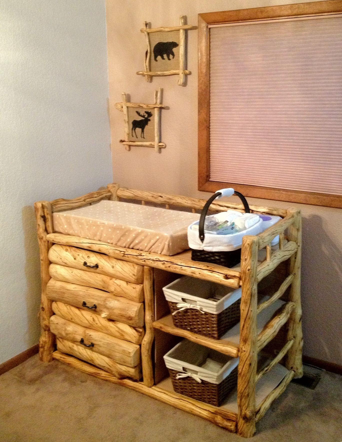 Rustic Baby Bedroom
 rustic log nursery