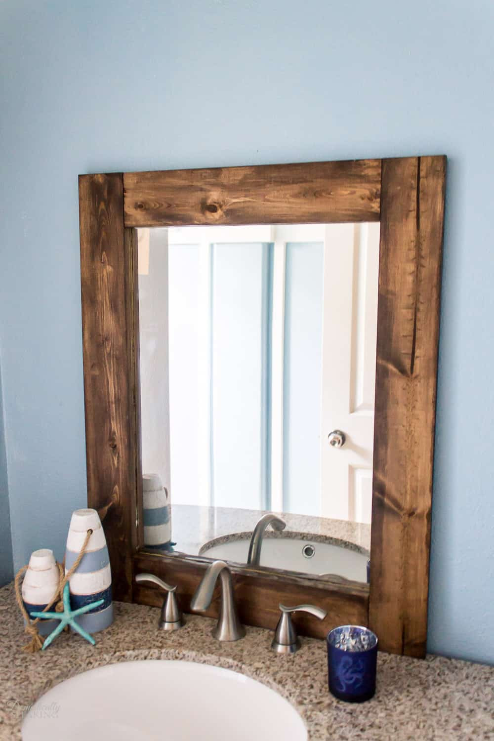 Rustic Bathroom Vanity Mirrors
 DIY Rustic Bathroom Mirror Domestically Speaking