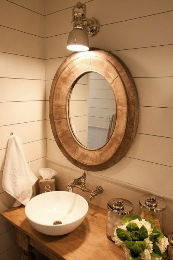 Rustic Bathroom Vanity Mirrors
 loft & cottage affordable rustic wood mirrors