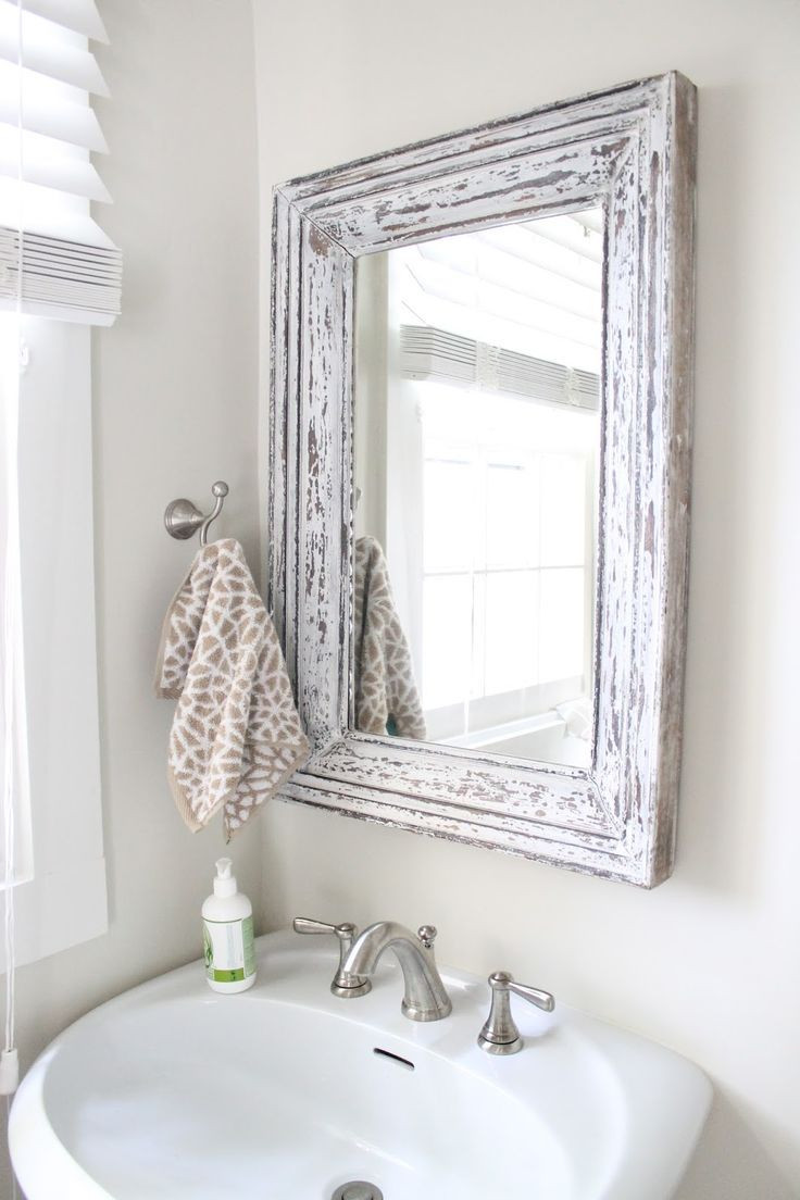 Rustic Bathroom Vanity Mirrors
 rustic bathroom mirror use molding and distress to frame