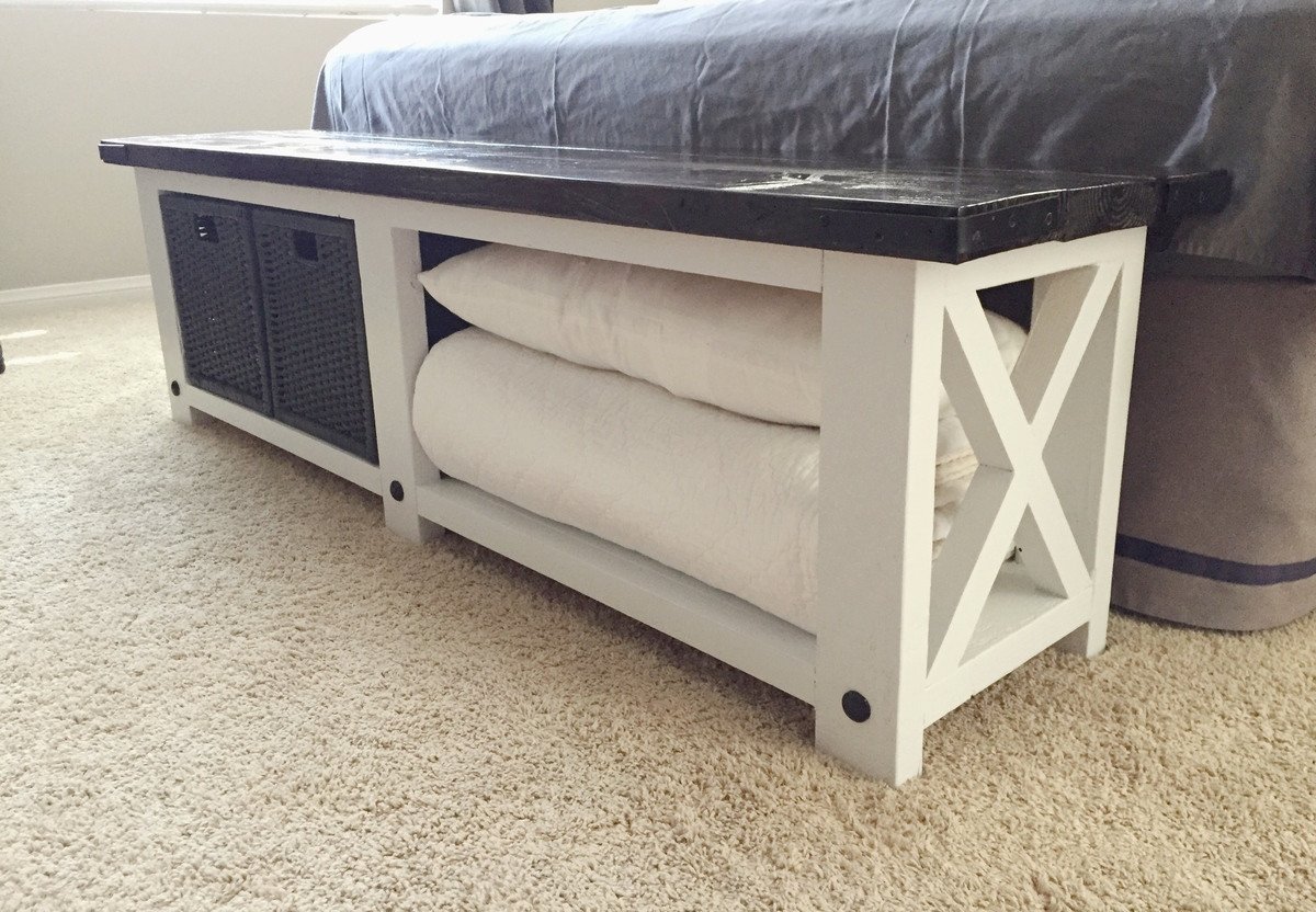 Rustic Bedroom Bench
 Ana White