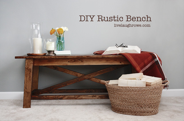 Rustic Bedroom Bench
 DIY Rustic Wood Bench Live Laugh Rowe