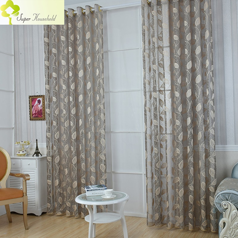 Rustic Bedroom Curtains
 Beautiful Curtain Rustic Leaf Tulle Curtains For Living