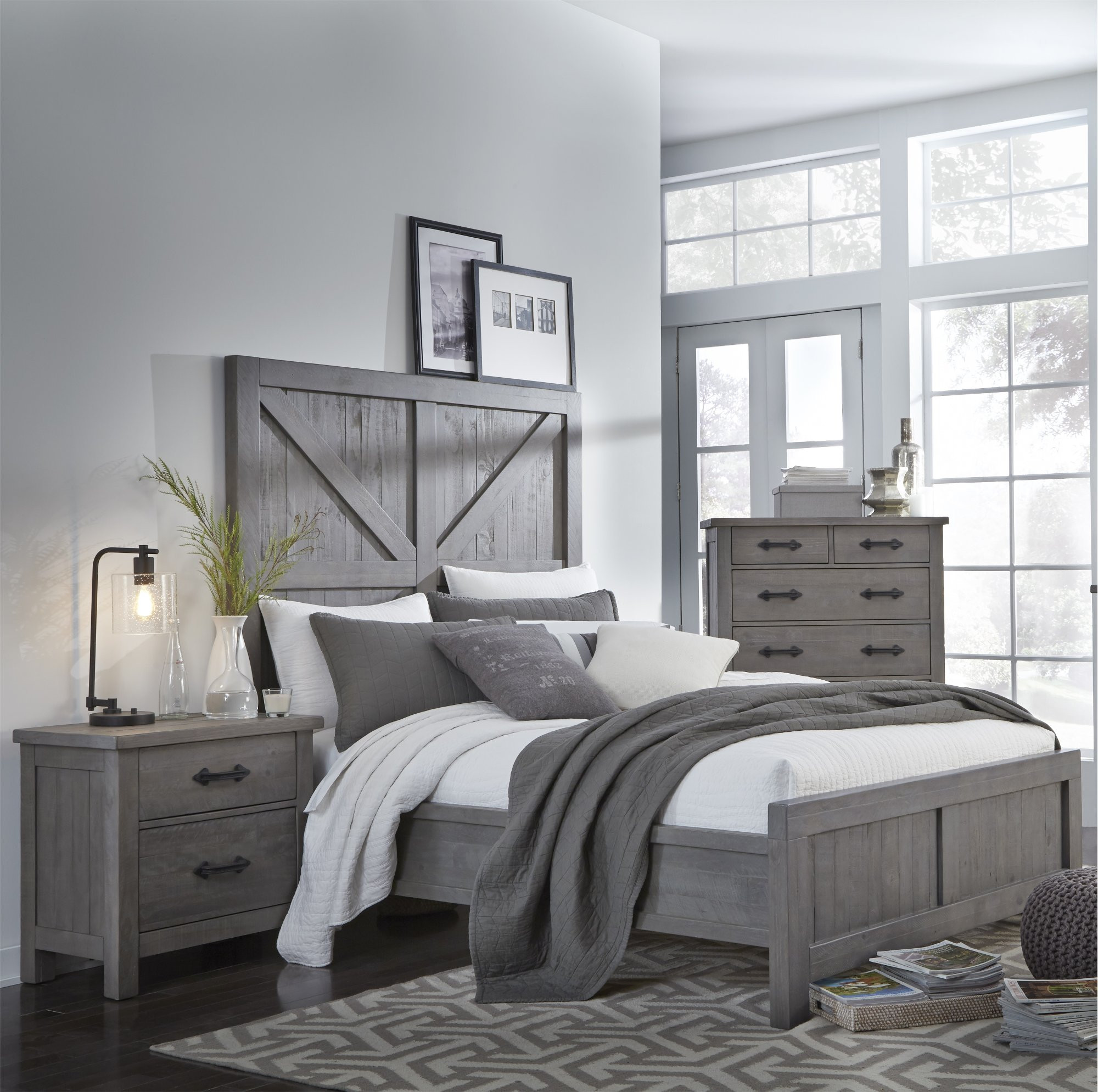 Rustic Bedroom Furniture Sets
 Gray Rustic Contemporary 6 Piece King Bedroom Set Austin