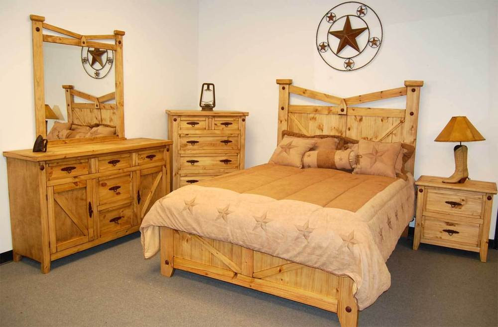Rustic Bedroom Furniture Sets
 Rustic Santa Fe Bedroom Set Queen Real Wood Western Cabin
