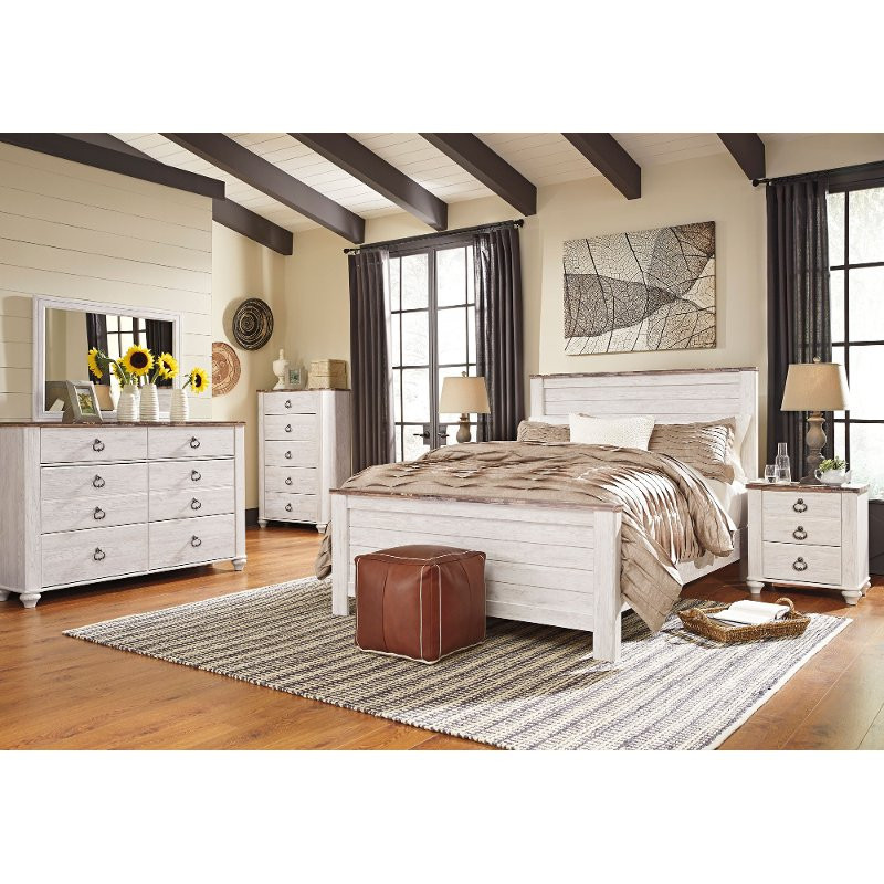 Rustic Bedroom Sets King
 Classic Rustic Whitewashed 6 Piece King Bedroom Set