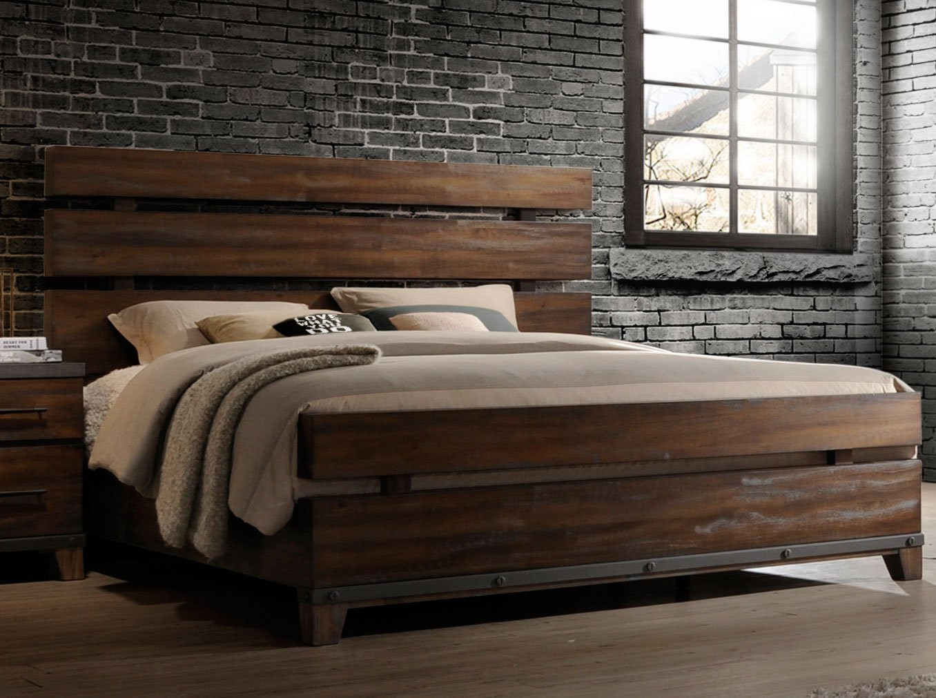 Rustic Bedroom Sets King
 Modern Rustic Brown 6 Piece King Bedroom Set Forge