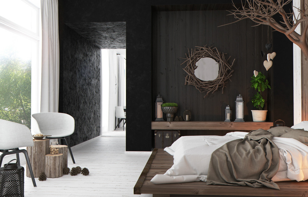 Rustic Contemporary Bedroom
 rustic modern bedroomInterior Design Ideas
