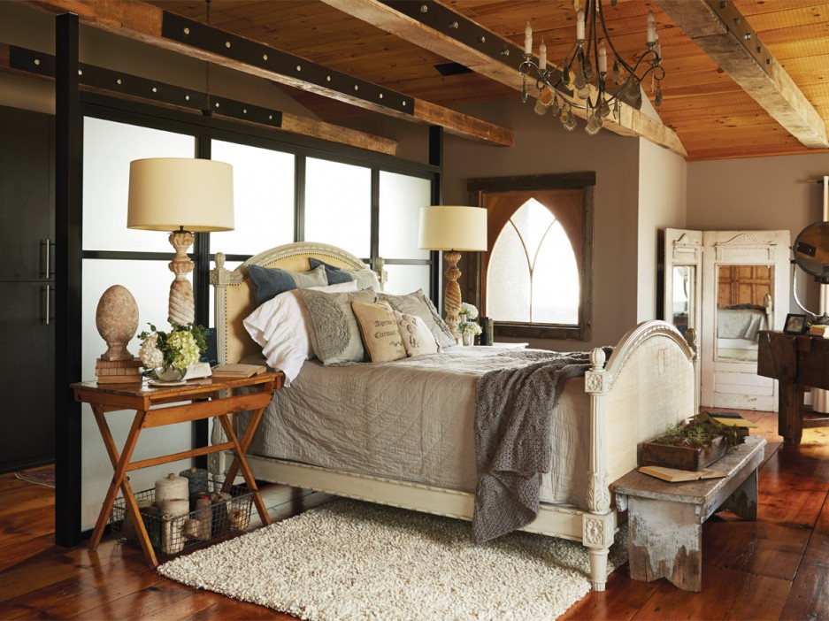 Rustic Industrial Bedroom
 Rustic & Industrial Home With A Very Particular Design