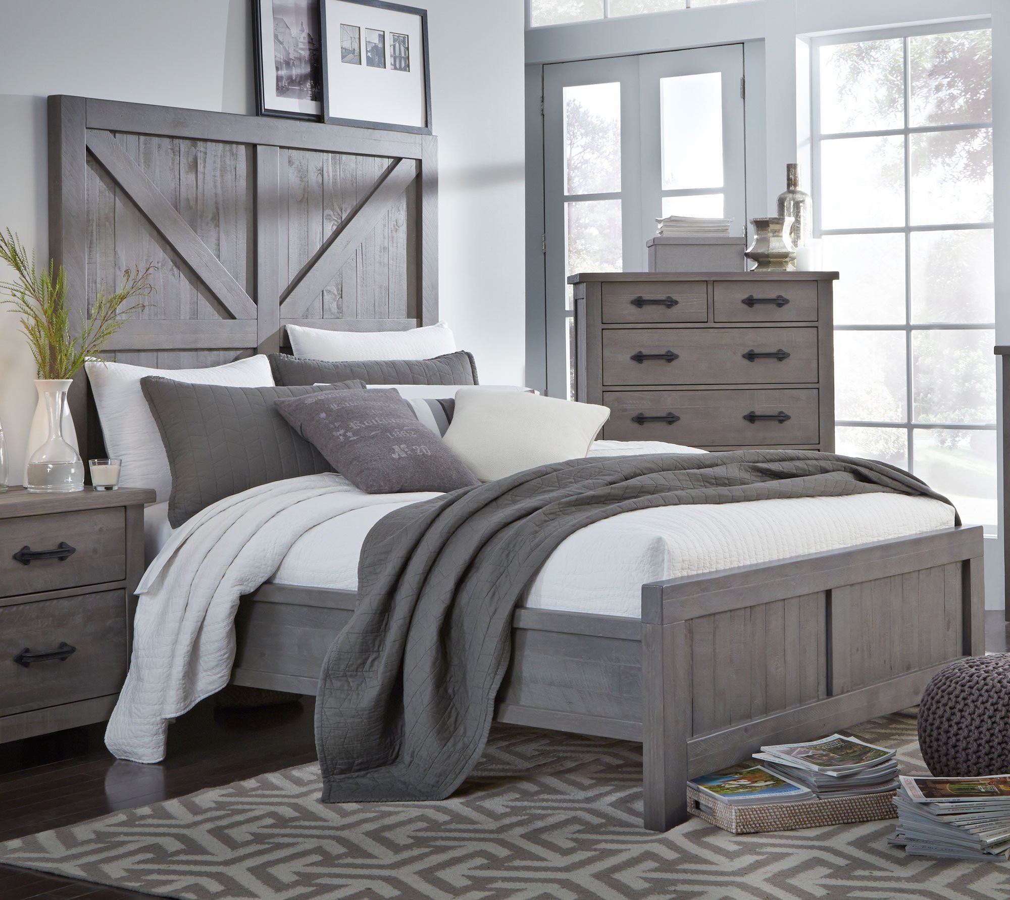 Rustic King Size Bedroom Sets
 Gray Rustic Contemporary 6 Piece King Bedroom Set Austin