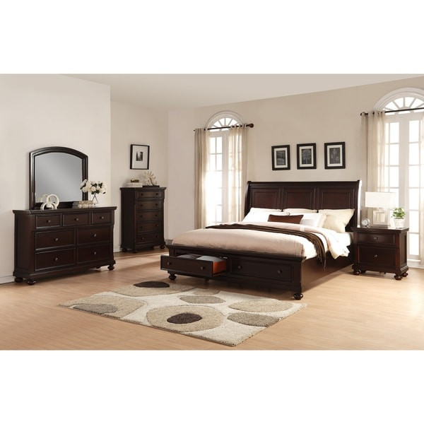 Rustic King Size Bedroom Sets
 Shop Brishland Rustic Cherry 5 piece King size Storage