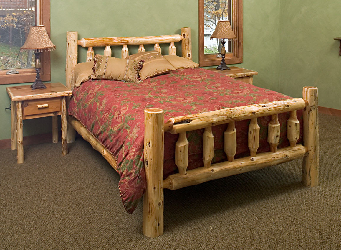 cheap rustic log bedroom furniture