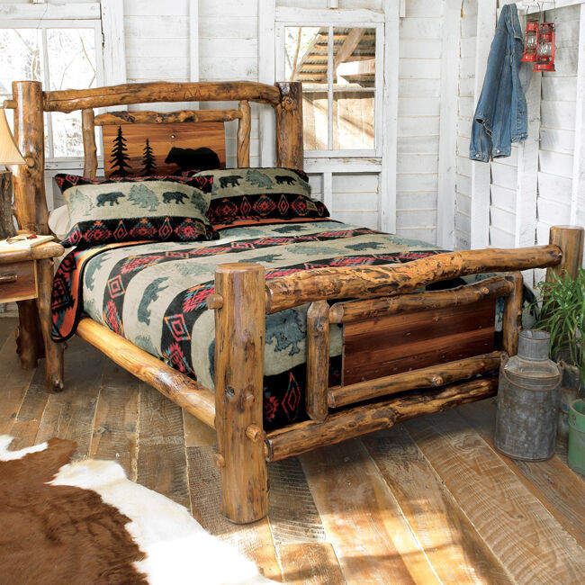 Rustic Log Bedroom Set
 Aspen Log Bed Frame Country Western Rustic Wood Bedroom