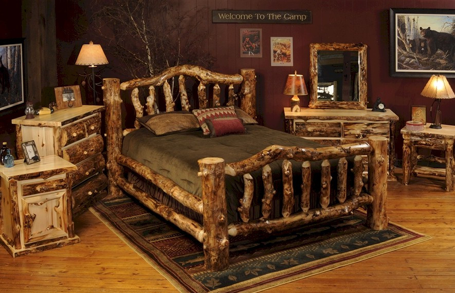 Rustic Log Bedroom Set
 Beartooth Pass Rustic Aspen Bed Rustic Aspen Log