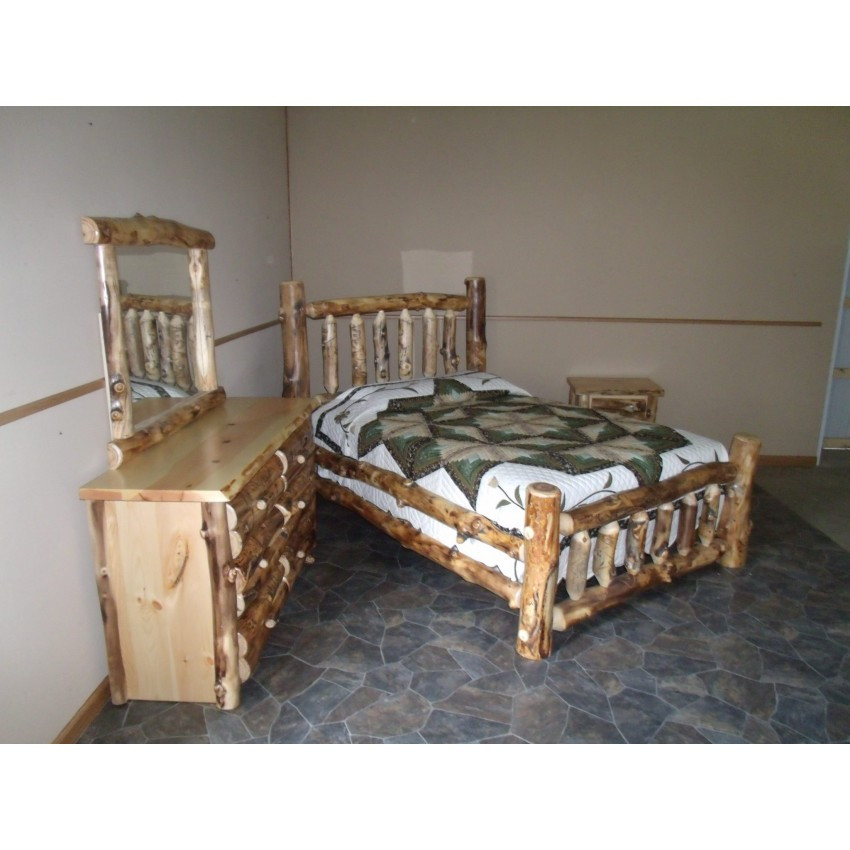 Rustic Log Bedroom Set
 Rustic Aspen Log plete BEDROOM SET Includes Bed 6