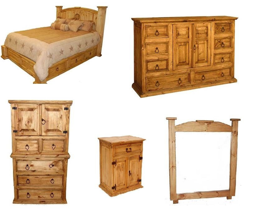 Rustic Pine Bedroom Furniture
 Rustic Western 5pc Mansion Storage Bed Bedroom Set Queen