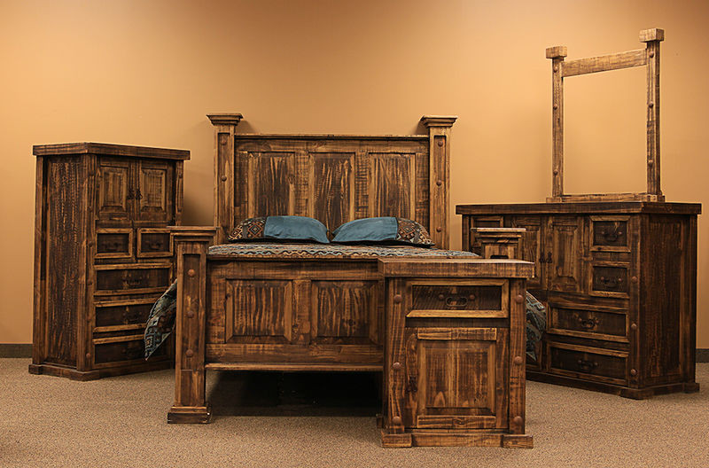Rustic Pine Bedroom Furniture
 LMT Rough Pine Rustic Bedroom Set