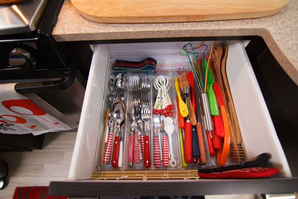 Rv Kitchen Storage Accessories
 Airstream Travel Trailer Cutlery Drawer ♥
