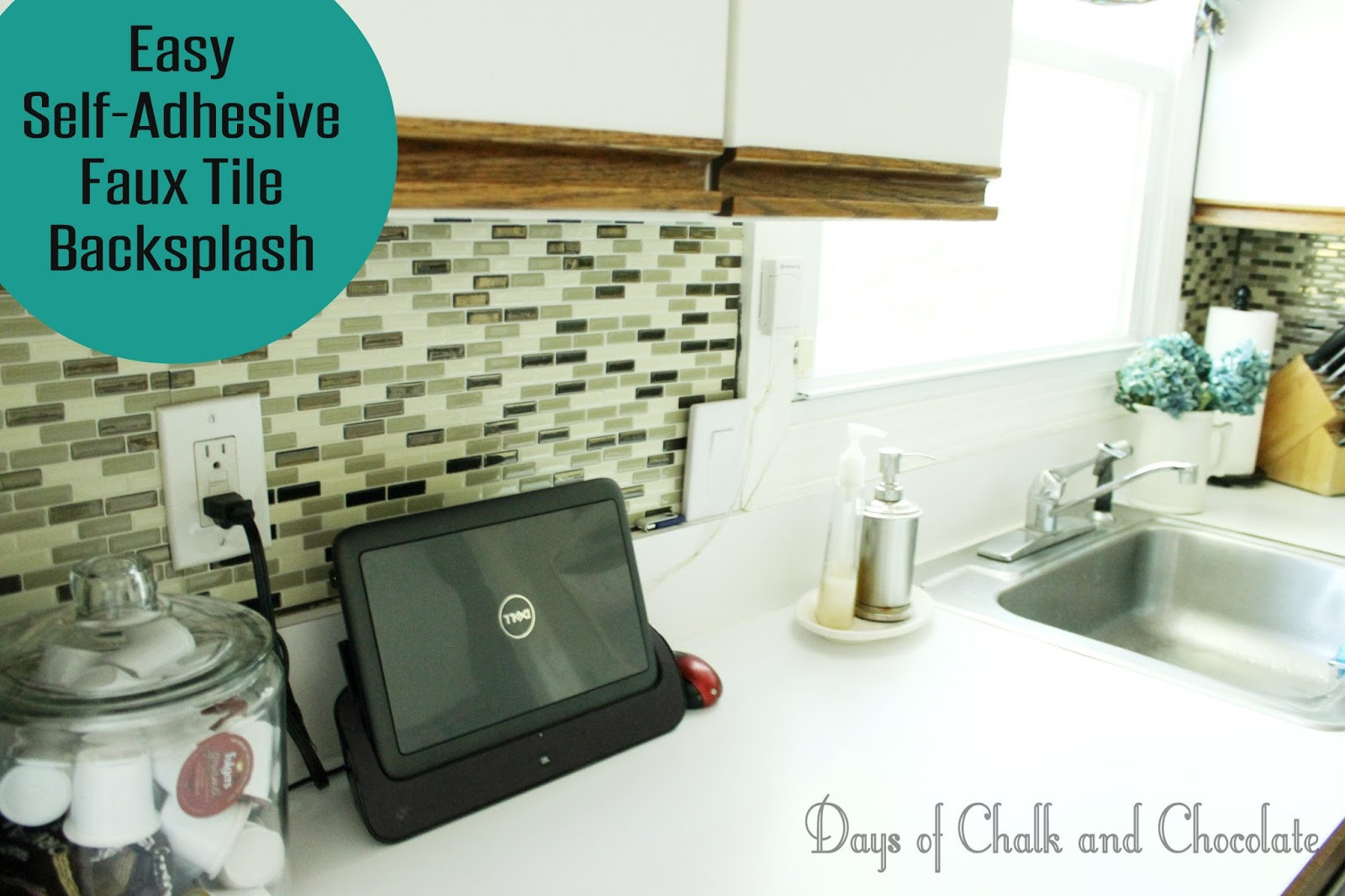 Self Adhesive Kitchen Backsplash
 Easy DIY Self Adhesive Faux Tile Backsplash
