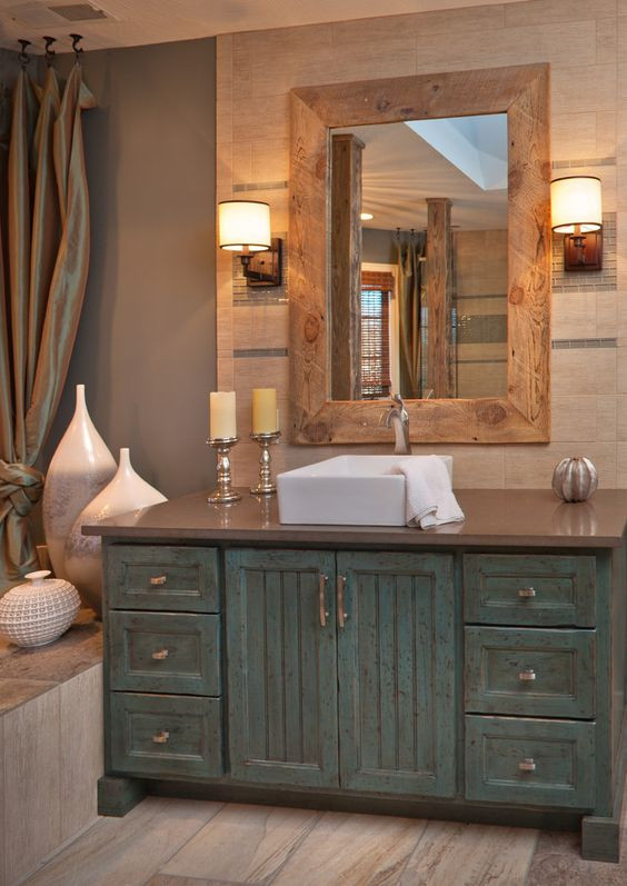 Shabby Chic Bathroom Vanity
 34 Rustic Bathroom Vanities And Cabinets For A Cozy Touch
