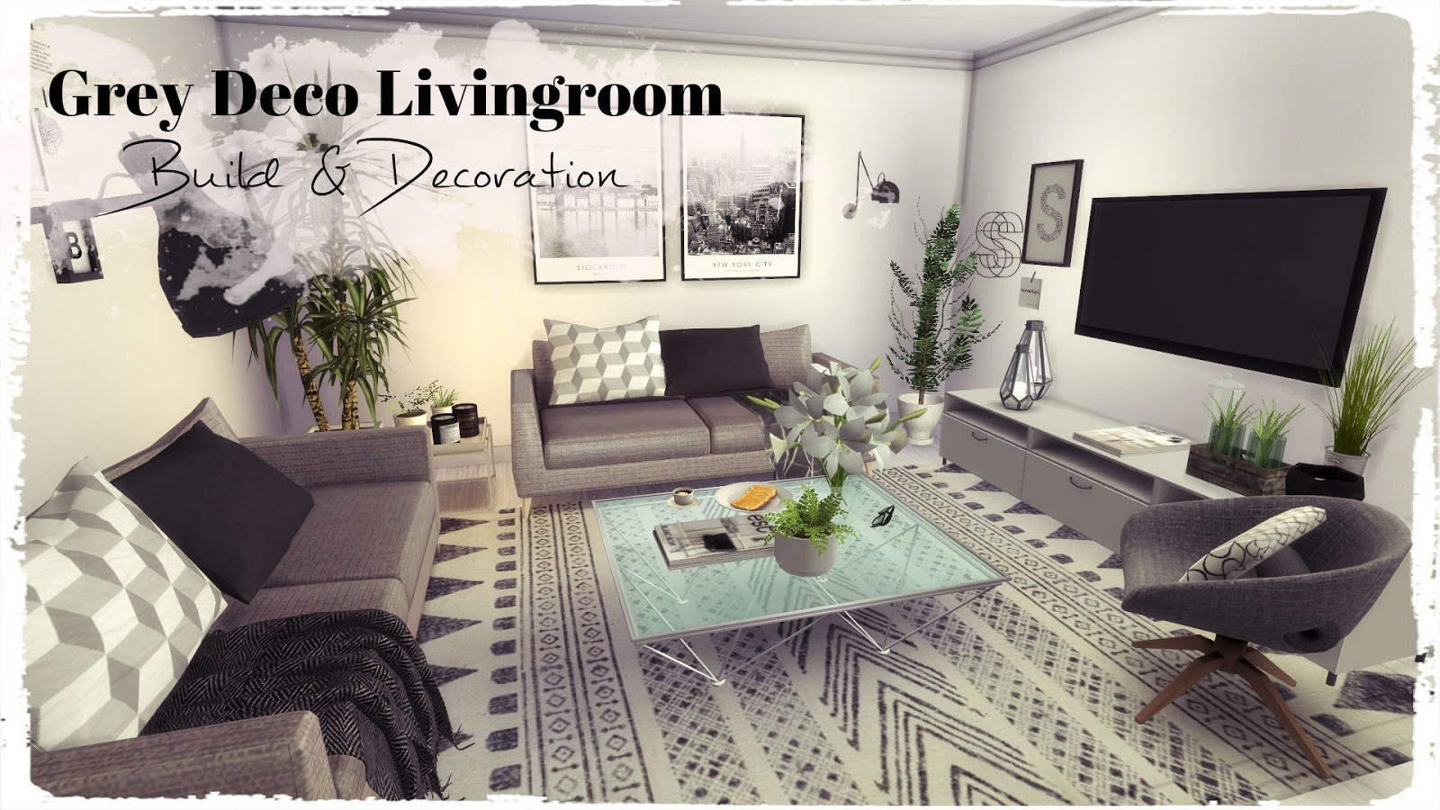 Sims 4 Living Room Ideas
 Sims 4 Grey Deco Livingroom Build & Decoration for