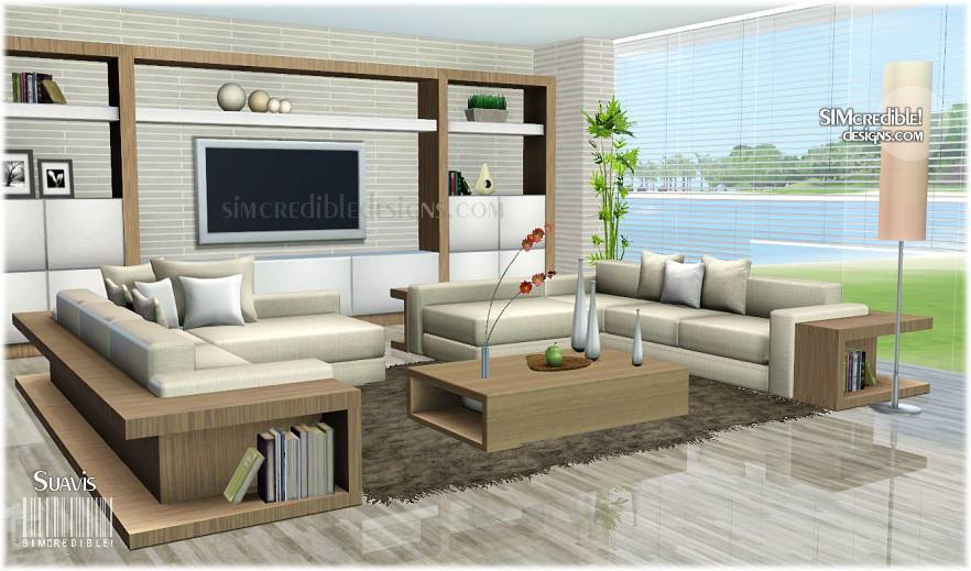 Sims 4 Living Room Ideas
 My Sims 3 Blog Suavis Living Set by Simcredible Designs
