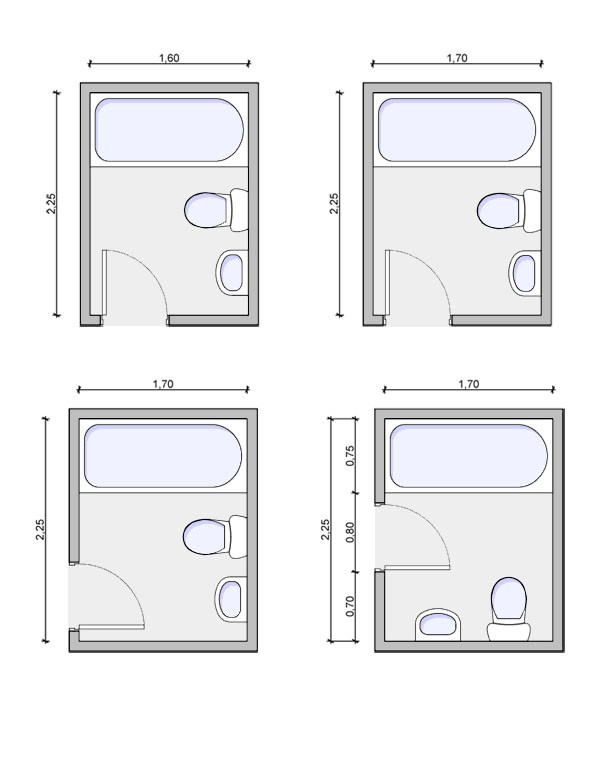 Small Bathroom Dimensions
 Types of bathrooms and layouts