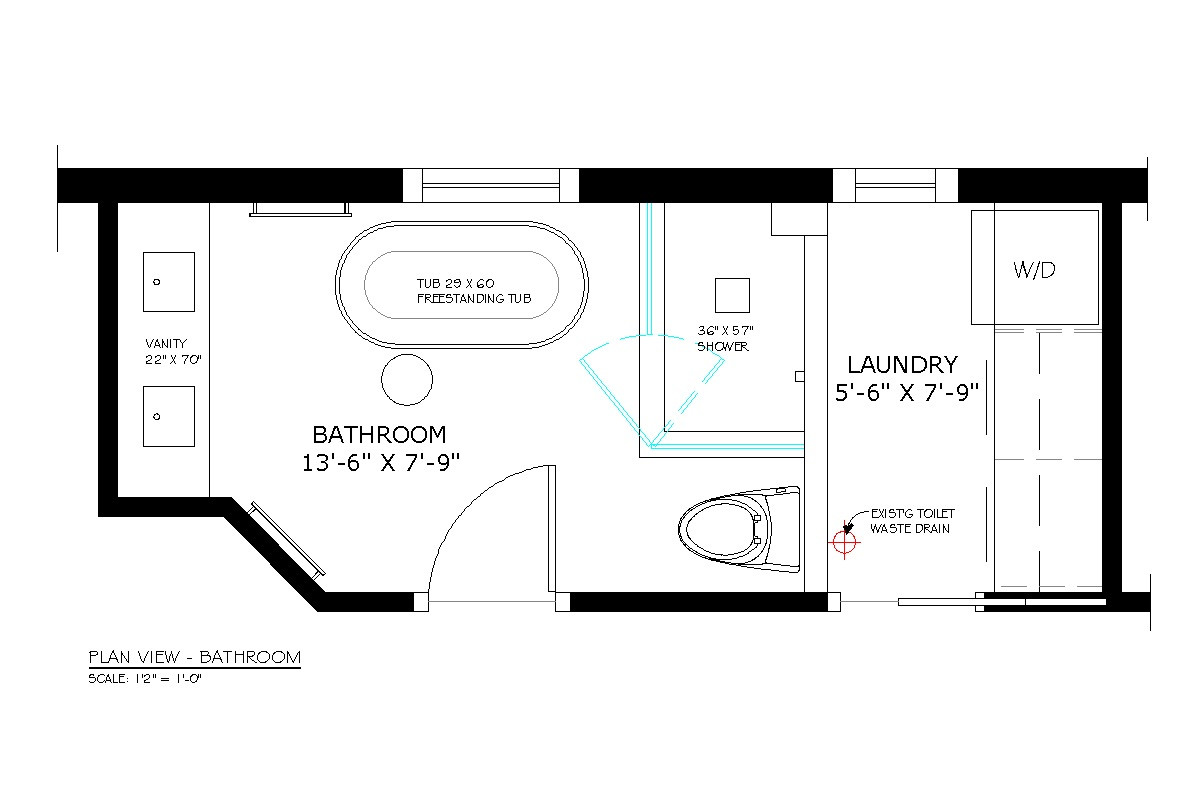 Small Bathroom Floor Plan
 Bathroom Design Toilet Width