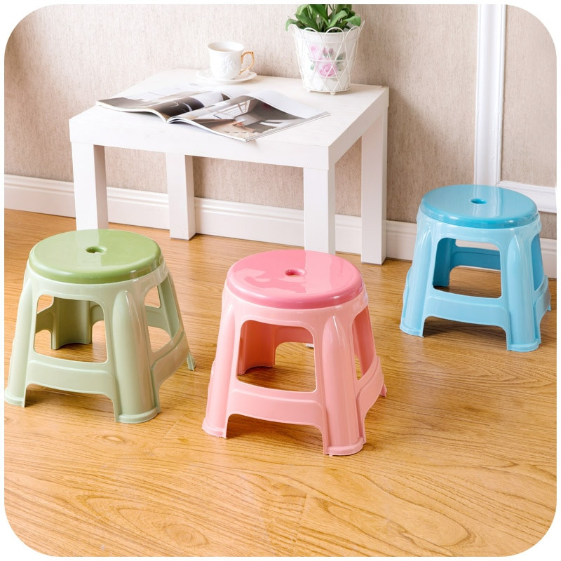 Small Bathroom Stool
 Thick plastic small round stools home adult children