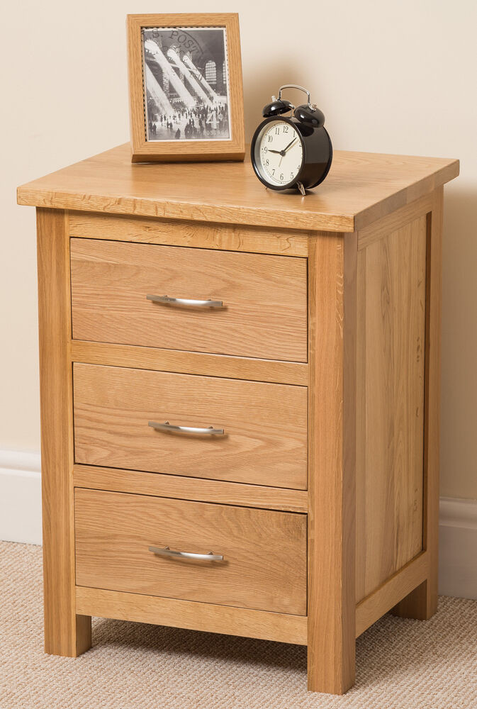 Small Bedroom Chest
 Boston Solid Oak Wood Small Bedside Table Unit 3 Drawer