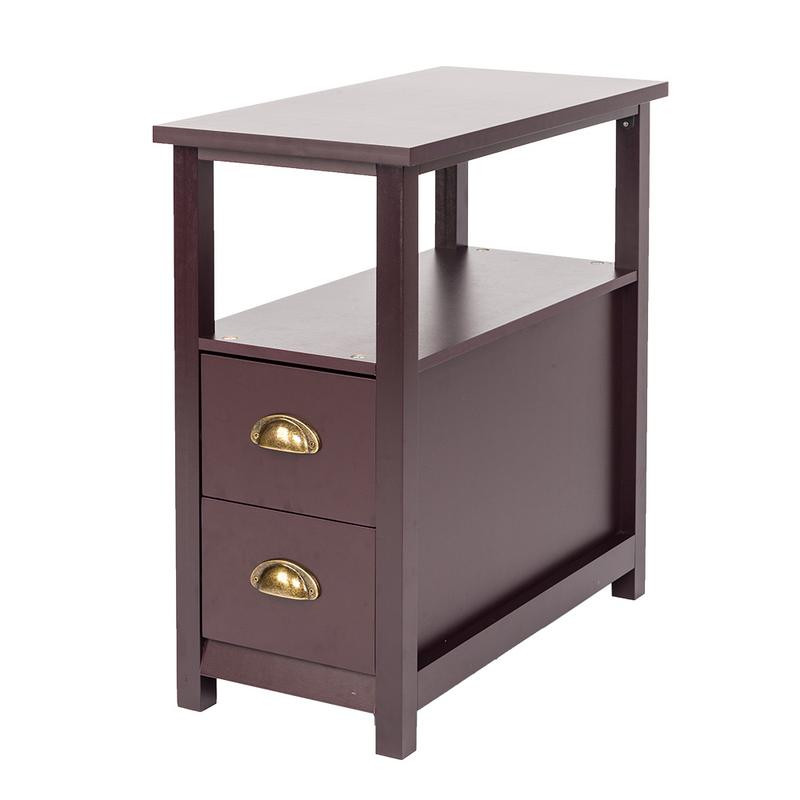Small Bedroom End Tables
 Double tier Coffee Side Table With Two Drawers Coffee