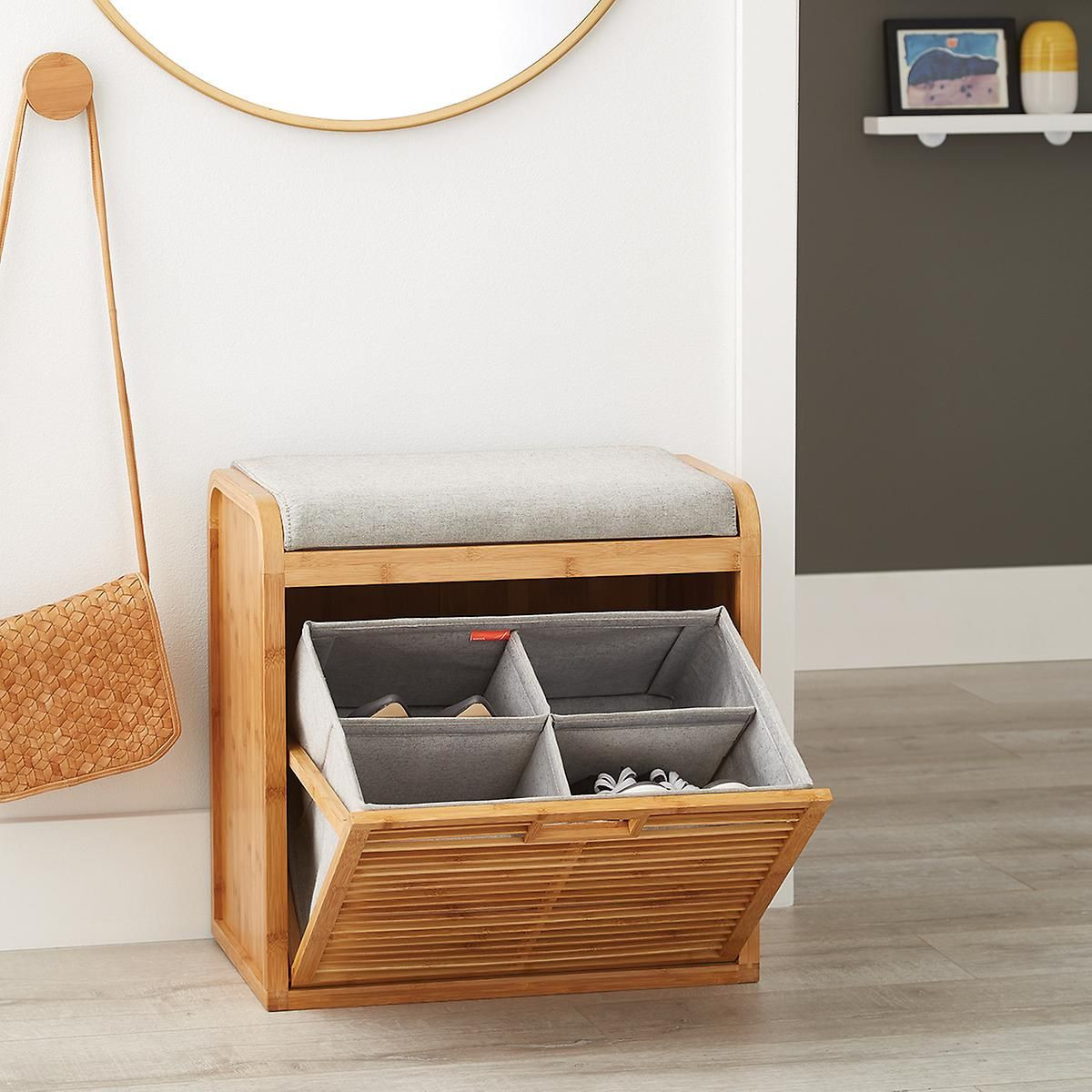Small Bench With Storage
 Lotus Bamboo Storage Bench With images